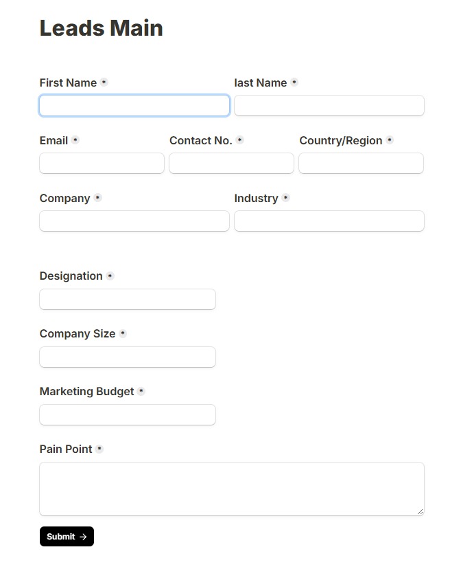 Lead Form Submission
